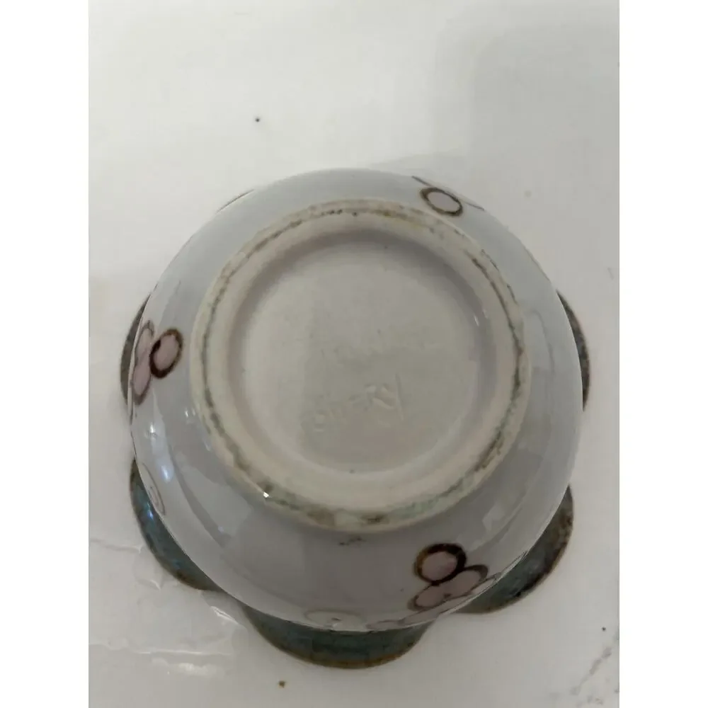 VTG Jensen Turnage Studio Art Pottery Bowl With Grape Vines And Ruffled Edges